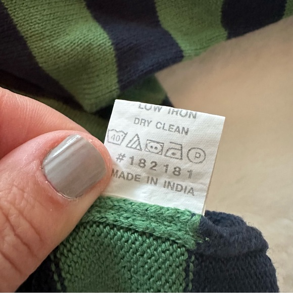 Beebay | Tractor Striped Sweater - Size 6/7 - EUC - Navy/Green/Red - Picture 6 of 6